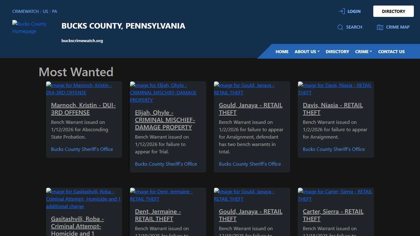 Most Wanted for Bucks County, Pennsylvania | CRIMEWATCH